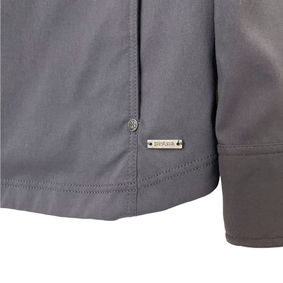 Prana Halle All Purpose Travel Jacket Grey Sz Small Zipper & Snap Pocket Cinche - Picture 7 of 12